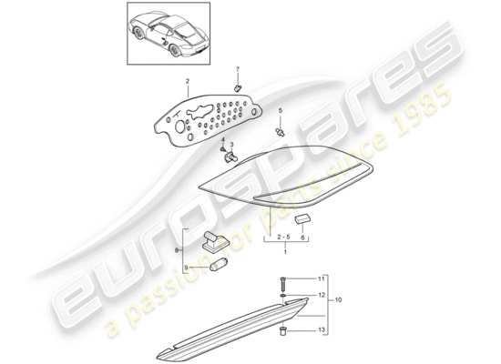 a part diagram from the Porsche Cayman 987 parts catalogue