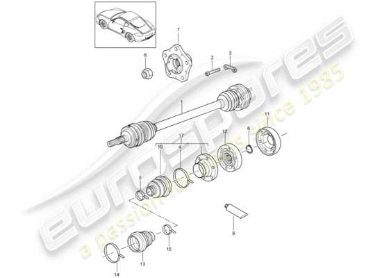 a part diagram from the Porsche Cayman 987 (2011) parts catalogue