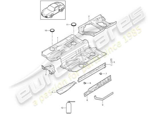 a part diagram from the Porsche Cayman 987 parts catalogue