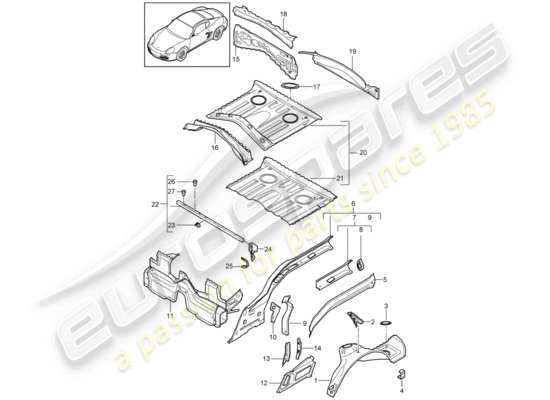 a part diagram from the Porsche Cayman 987 (2011) parts catalogue