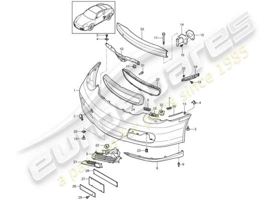 a part diagram from the Porsche Cayman 987 (2011) parts catalogue