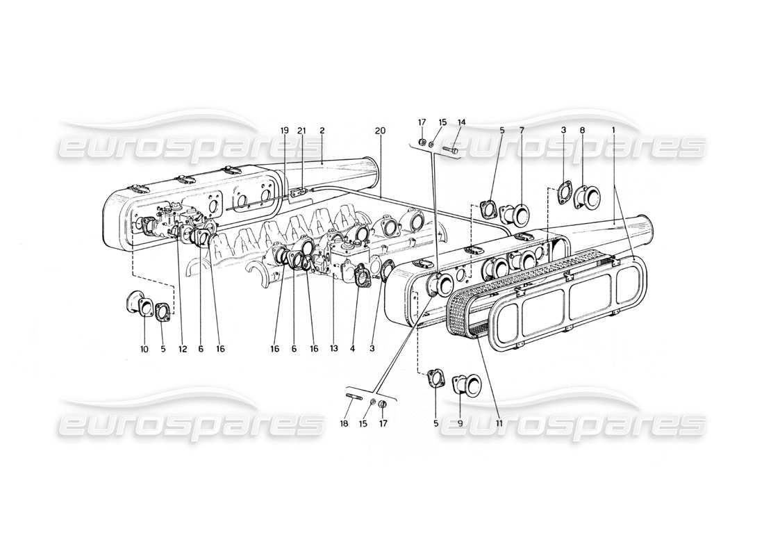 Ferrari 400 GT (Mechanical) air intakes Part Diagram