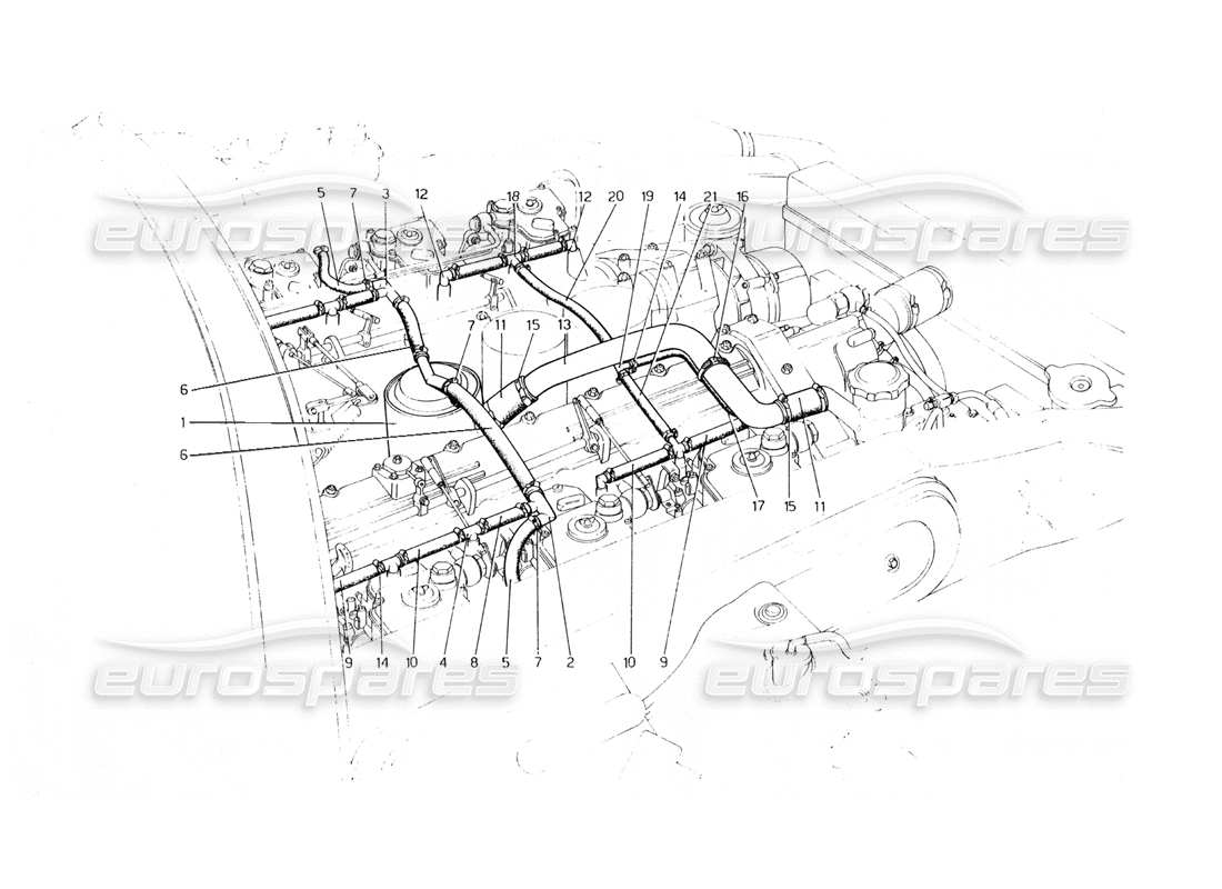 Ferrari 400 GT (Mechanical) Blow - By System (400 Automatic) Parts Diagram