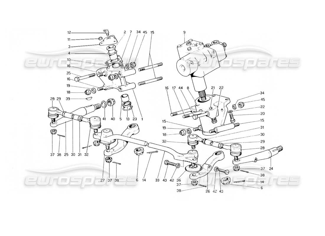 Ferrari 400 GT (Mechanical) Steering Linkage Parts Diagram