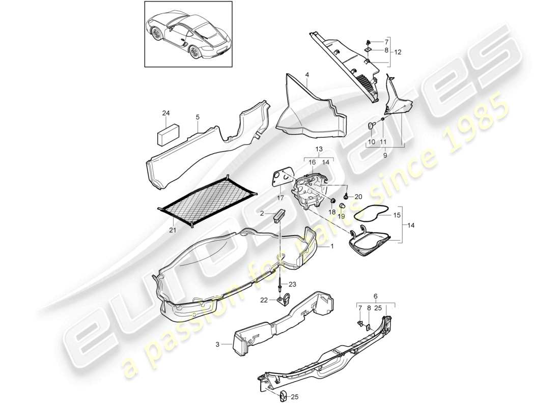 Cayman 987 (2012) LUGGAGE COMPARTMENT Diagram (807001)
