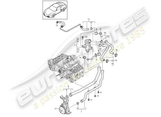 a part diagram from the Porsche Cayman 987 parts catalogue