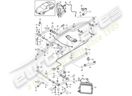 a part diagram from the Porsche Cayman 987 parts catalogue