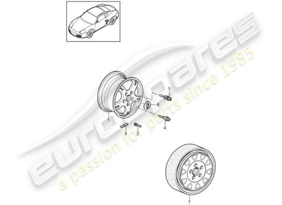 a part diagram from the Porsche Cayman 987 parts catalogue