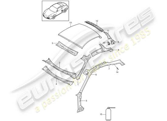 a part diagram from the Porsche Cayman 987 parts catalogue