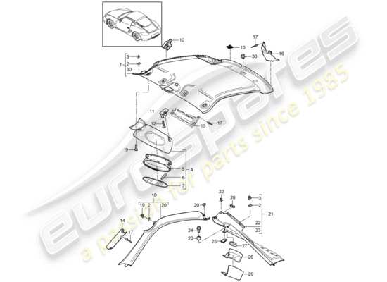 a part diagram from the Porsche Cayman 987 parts catalogue