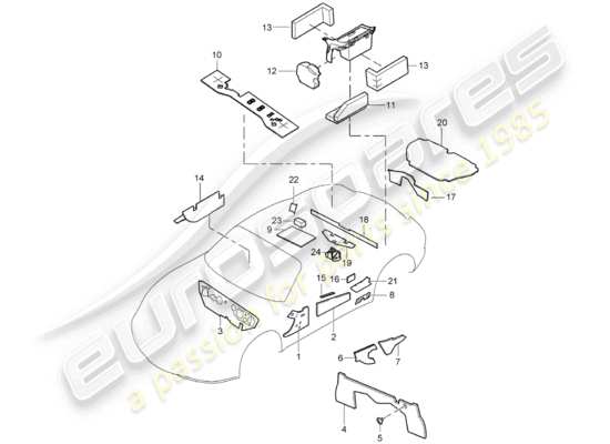 a part diagram from the Porsche Cayman 987 parts catalogue