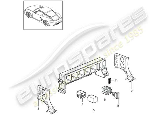 a part diagram from the Porsche Cayman 987 (2012) parts catalogue