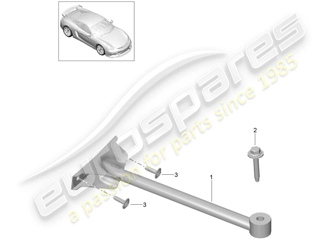 Porsche Cayman GT4 (2016) dome strut Part Diagram