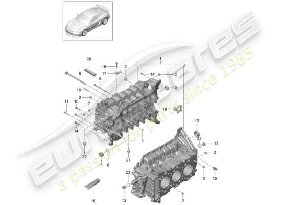 a part diagram from the Porsche Cayman GT4 parts catalogue