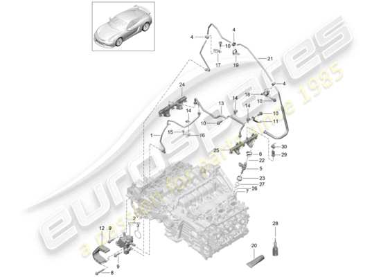 a part diagram from the Porsche Cayman GT4 parts catalogue