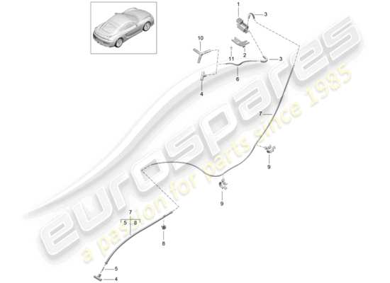 a part diagram from the Porsche Cayman GT4 parts catalogue