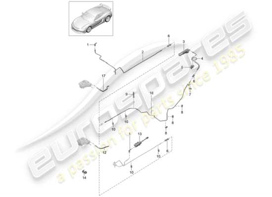 a part diagram from the Porsche Cayman GT4 (2016) parts catalogue