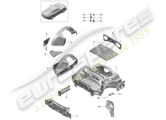 a part diagram from the Porsche Cayman GT4 parts catalogue
