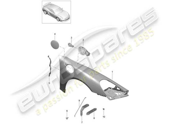 a part diagram from the Porsche Cayman GT4 parts catalogue