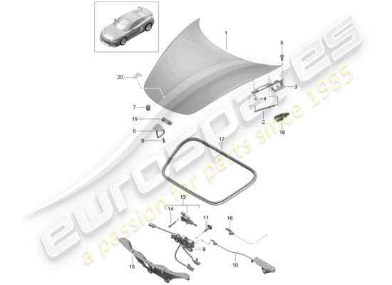 a part diagram from the Porsche Cayman GT4 parts catalogue