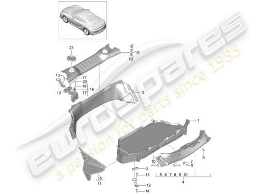 a part diagram from the Porsche Cayman GT4 parts catalogue