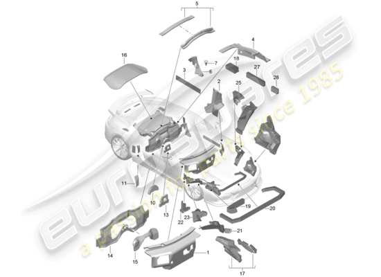 a part diagram from the Porsche Cayman GT4 parts catalogue