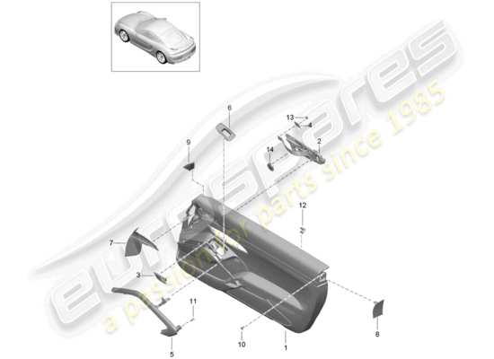 a part diagram from the Porsche Cayman GT4 parts catalogue