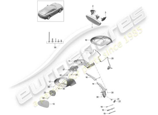 a part diagram from the Porsche Cayman GT4 parts catalogue