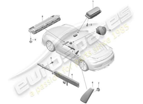 a part diagram from the Porsche Cayman GT4 parts catalogue