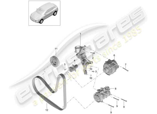 a part diagram from the Porsche Macan parts catalogue