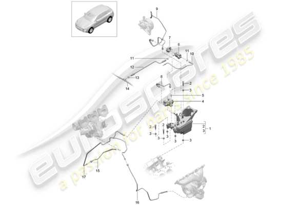 a part diagram from the Porsche Macan parts catalogue