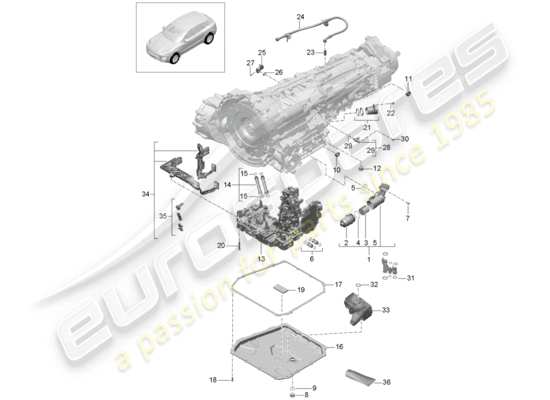 a part diagram from the Porsche Macan parts catalogue