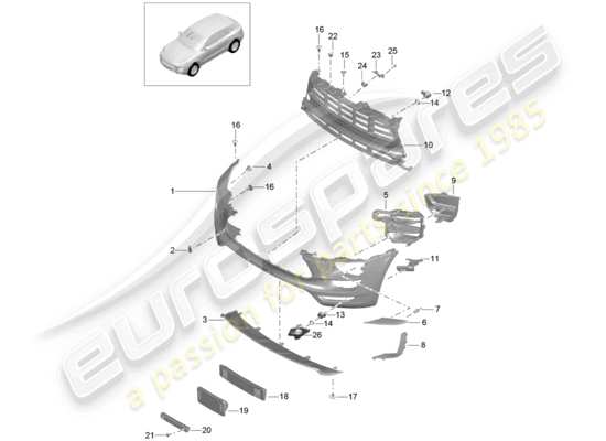 a part diagram from the Porsche Macan parts catalogue