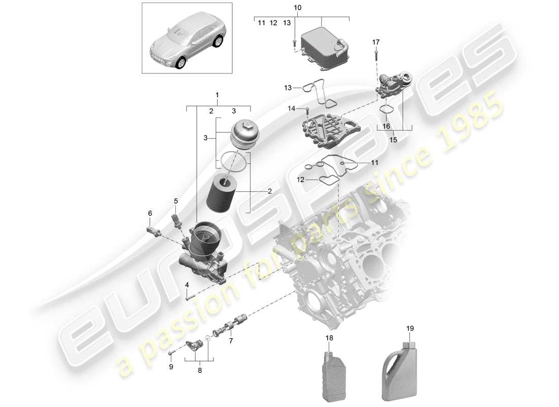 Porsche Macan (2015) OIL FILTER Part Diagram