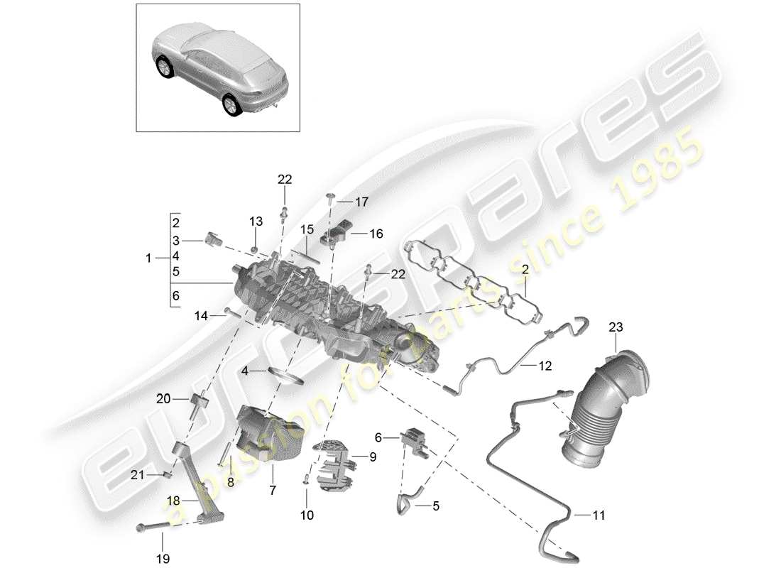 Porsche Macan (2015) INTAKE MANIFOLD Part Diagram