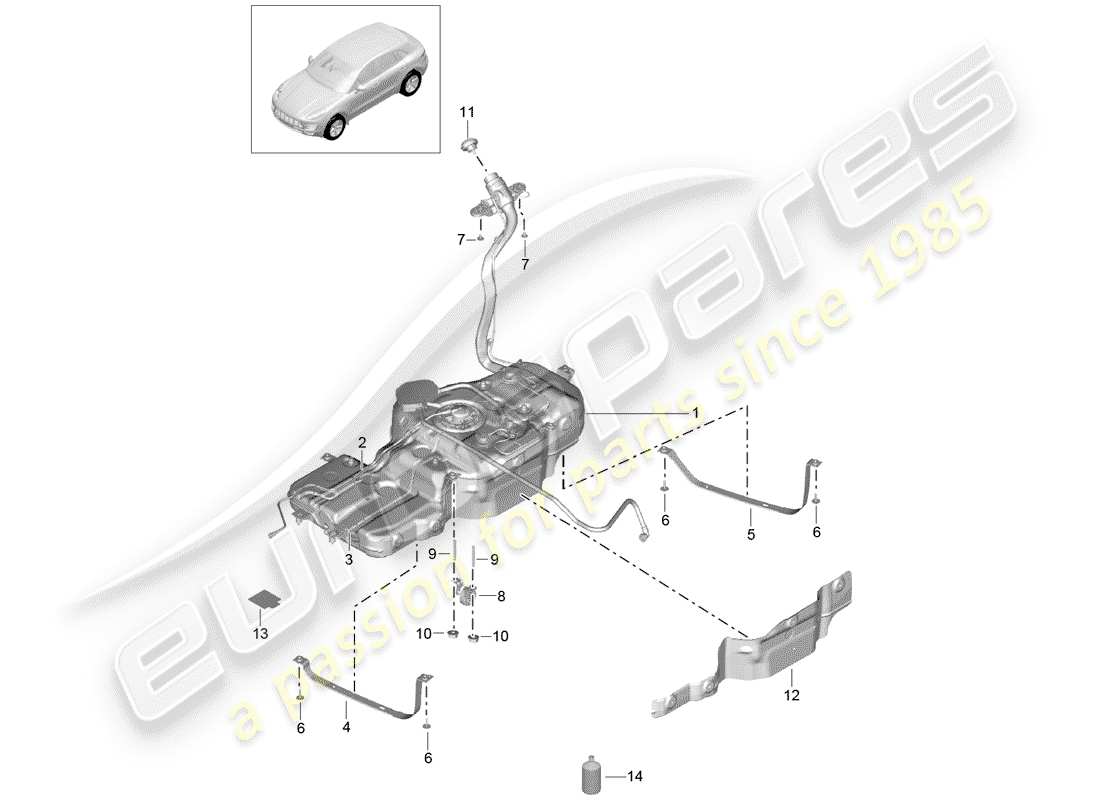 Porsche Macan (2015) FUEL TANK Part Diagram