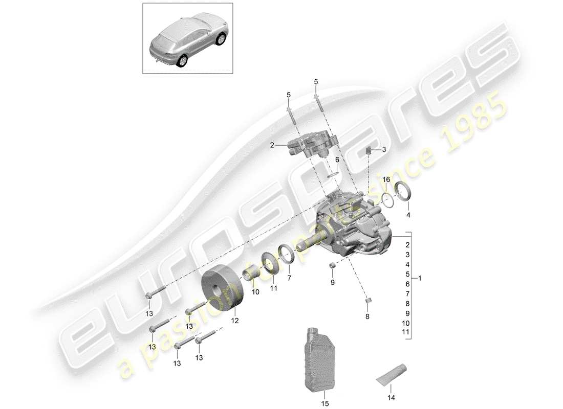 Porsche Macan (2015) transfer box Part Diagram