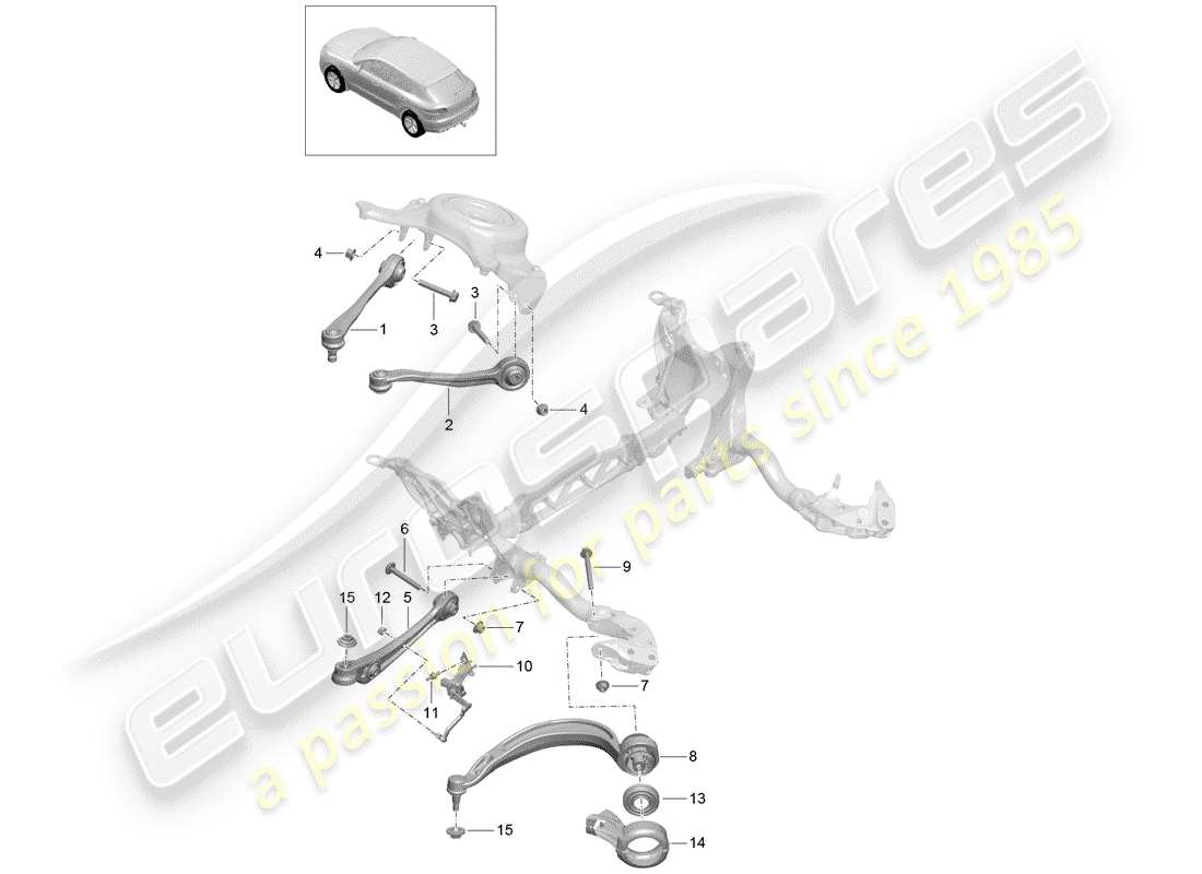 Porsche Macan (2015) track control arm Part Diagram