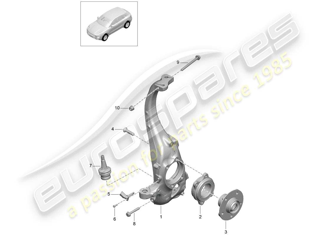 Porsche Macan (2015) pivot bearing Part Diagram