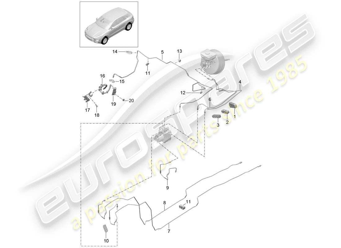 Porsche Macan (2015) brake line Part Diagram