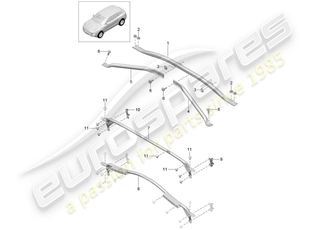 Porsche Macan (2015) cross support Part Diagram