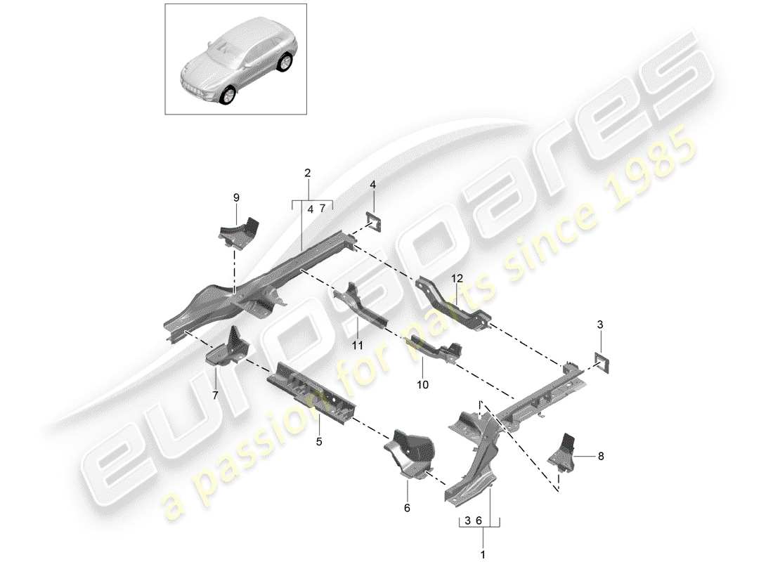 Porsche Macan (2015) Frame Part Diagram