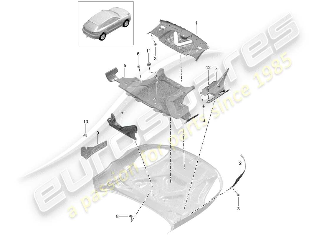 Porsche Macan (2015) LINING Part Diagram