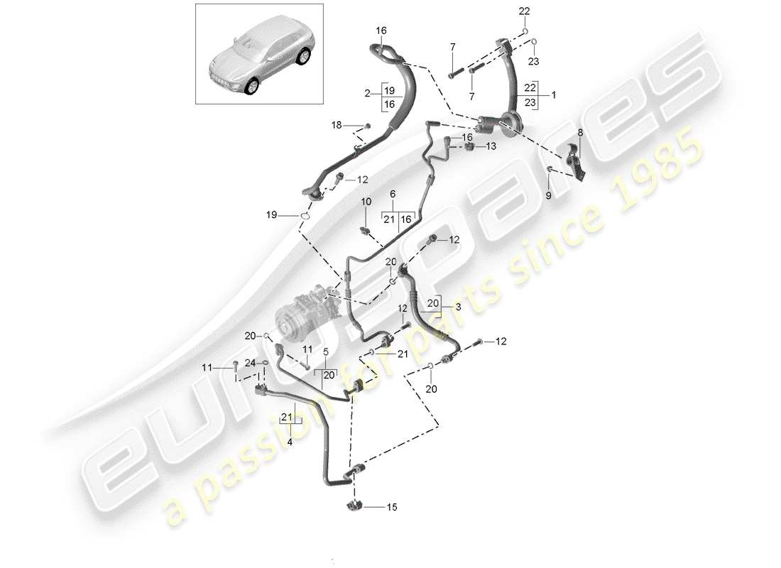 Porsche Macan (2015) REFRIGERANT CIRCUIT Part Diagram