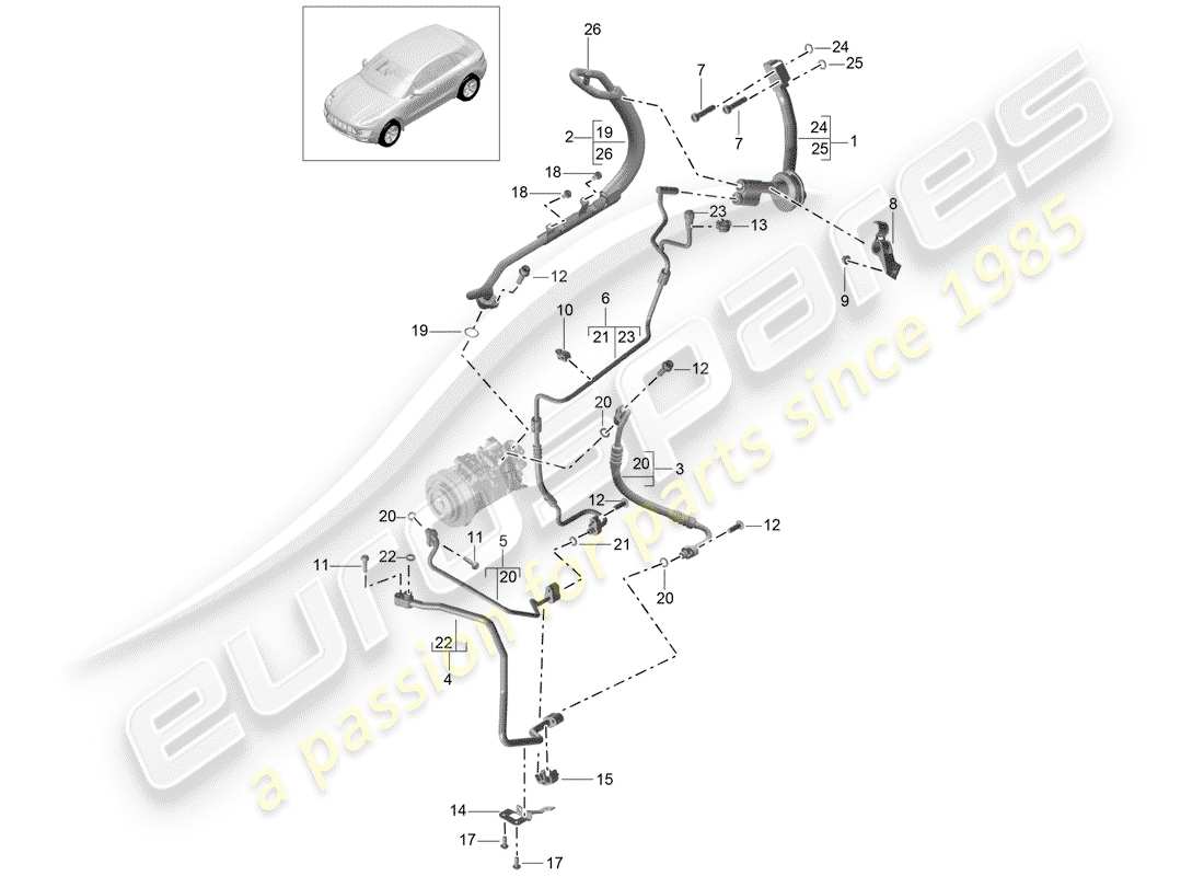 Porsche Macan (2015) REFRIGERANT CIRCUIT Part Diagram