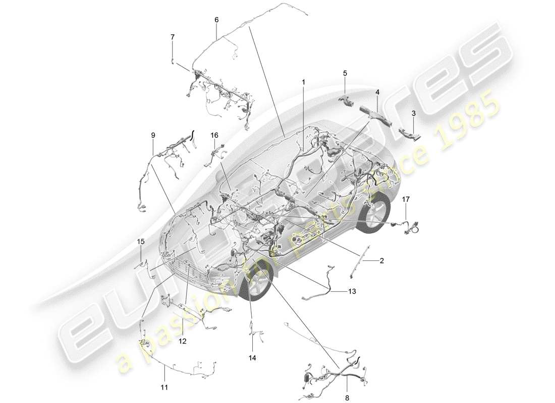 Porsche Macan (2015) harness Part Diagram