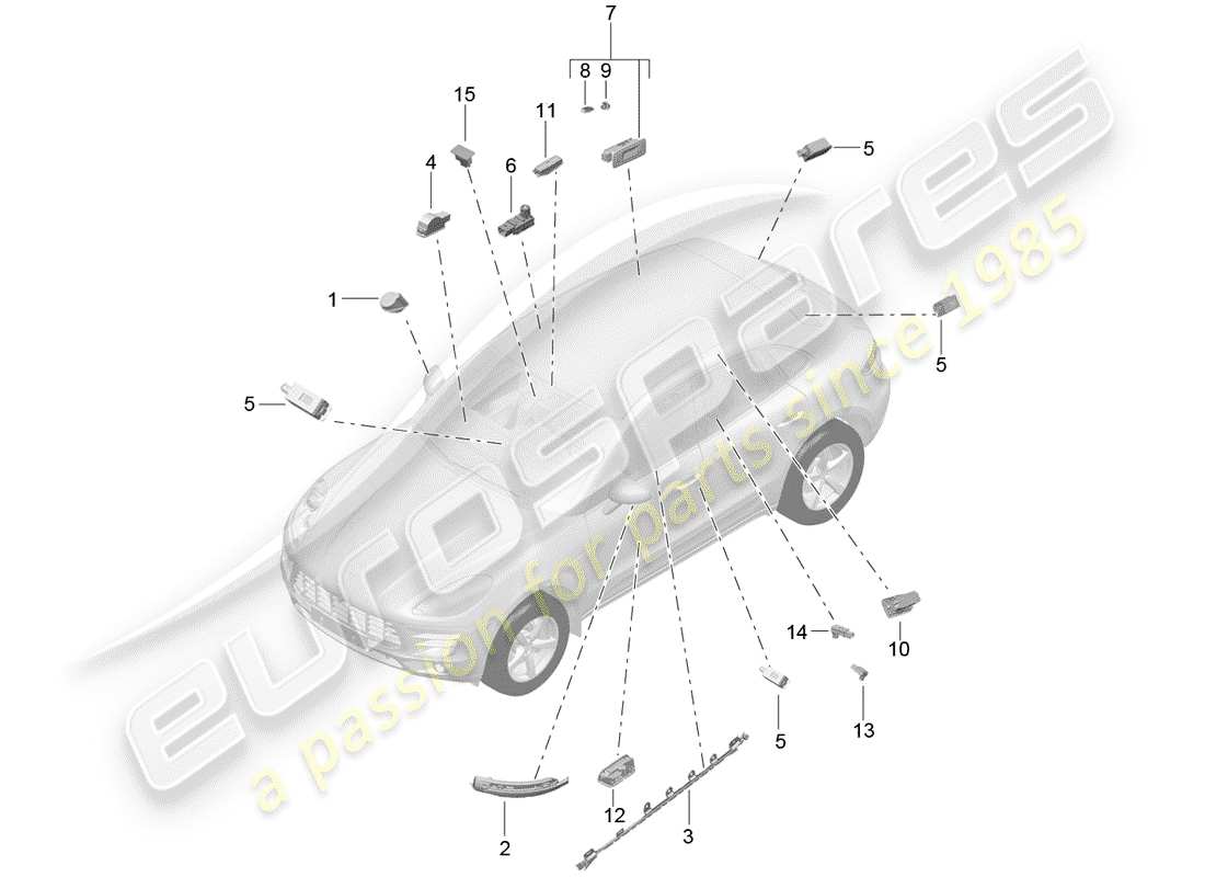 Porsche Macan (2015) interior light Part Diagram