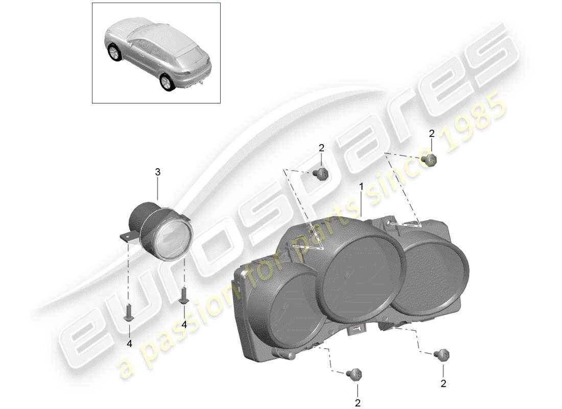 Porsche Macan (2015) INSTRUMENT CLUSTER Part Diagram