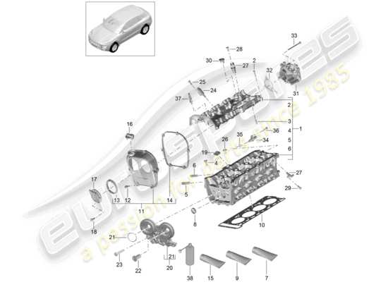 a part diagram from the Porsche Macan parts catalogue