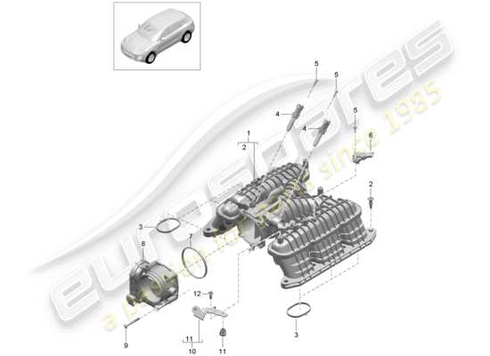 a part diagram from the Porsche Macan parts catalogue